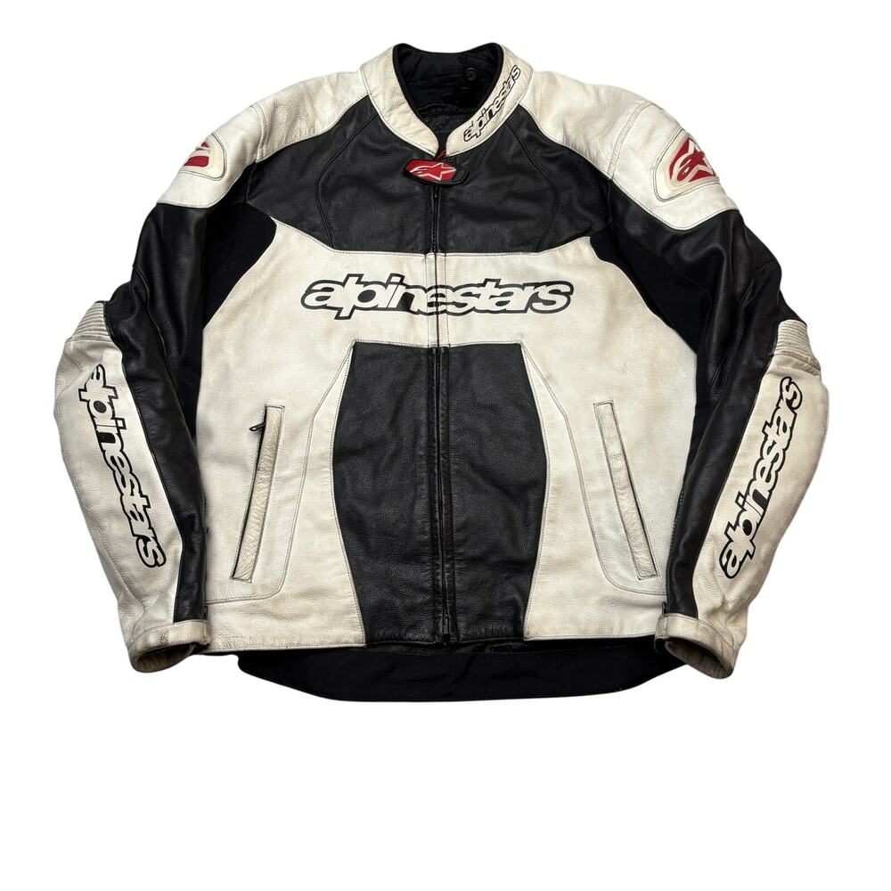 Alpinestars Leather GP Plus Leather Padded Motorcycle Jacket Men's 44 Y2K Biker